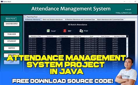 rfid based attendance system source code in java|attendance management system with source code.